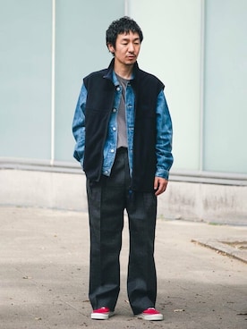 「AURALEE」｜Bshopスタッフさん（メンズ・168cm）の秋コーディネート