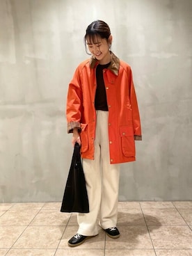 「orcival」｜「アイテム（カバーオール）」を使った、Bshopスタッフさん（レディース・163cm）の秋コーディネート