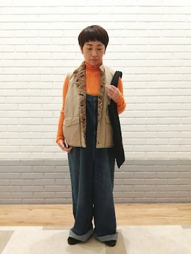 「orslow」｜「アイテム（ジャケット/アウター）」を使った、Bshopスタッフさん（レディース・158cm）の秋コーディネート
