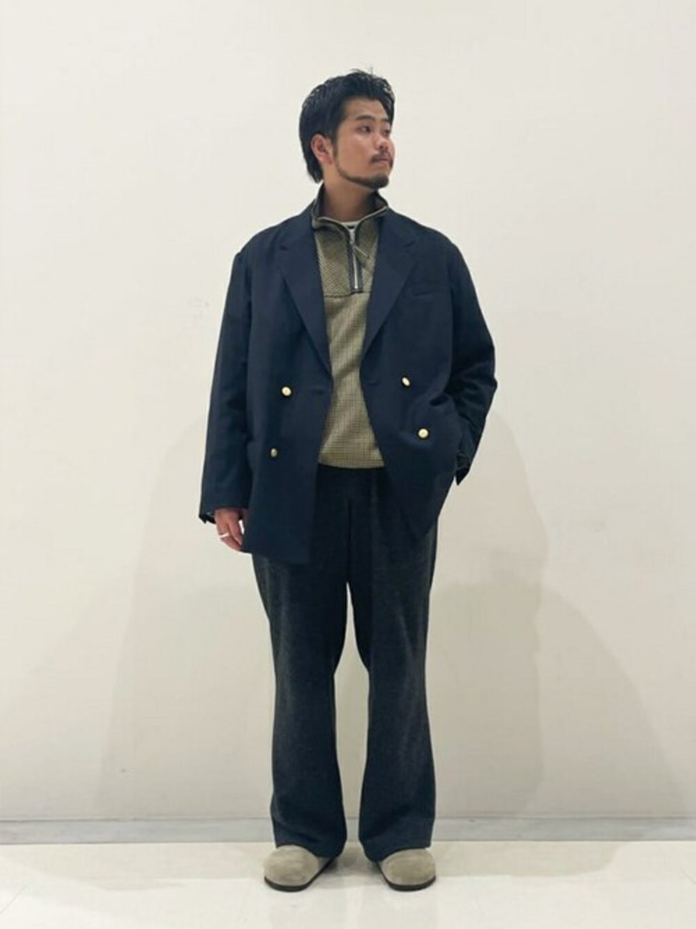 石見智翠館ハーフジップ ST.JOHN'S BAY Cotton Knit Sweater Harf-Zip SIZE M セント