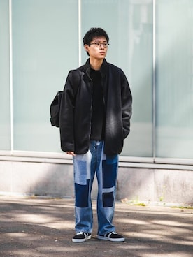 「orSlow（オアスロウ）のアイテム（パンツ）」を使った、Bshopスタッフさん（メンズ・168cm）の秋コーディネート