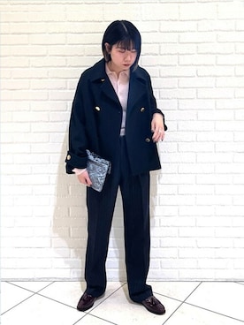 「THE SHINZONE（ザ　シンゾーン）のアイテム（スラックス）」を使った、Bshopスタッフさん（レディース・166cm）の冬コーディネート