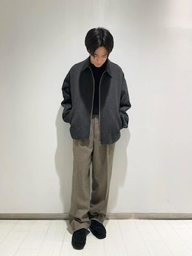 「orcival」｜「アイテム（その他アウター）」を使った、Bshopスタッフさん（メンズ・170cm）の冬コーディネート