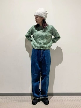 「orcival」｜「アイテム（ニットキャップ/ビーニー）」を使った、Bshopスタッフさん（レディース・153cm）の冬コーディネート