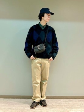 「BRADY」｜「アイテム（モカシン/デッキシューズ）」を使った、Bshopスタッフさん（メンズ・177cm）の冬コーディネート