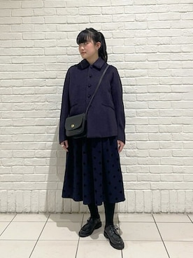 「Paraboot（パラブーツ）のアイテム」を使った、Bshopスタッフさん（レディース・155cm）の冬コーディネート
