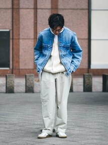 INSCRIRE 別注 ノーカラーデニムライダースジャケット 20240118152344607_215.jpg