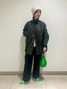 「orcival」｜「アイテム（その他アウター）」を使った、Bshopスタッフさん（レディース・166cm）の冬コーディネート