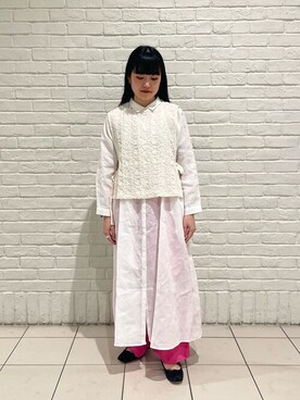 「orcival」｜「アイテム（ワンピース/ドレス）」を使った、Bshopスタッフさん（レディース・155cm）の春コーディネート