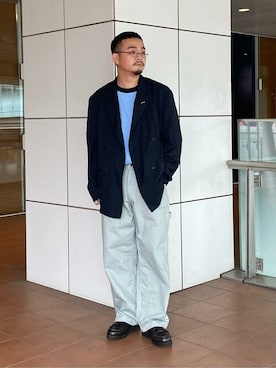 「Paraboot（パラブーツ）のアイテム（その他シューズ）」を使った、Bshopスタッフさん（メンズ・164cm）の春コーディネート