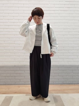 「nicholson&nicholson（ニコルソンアンドニコルソン）のアイテム」を使った、Bshopスタッフさん（レディース・158cm）の春コーディネート