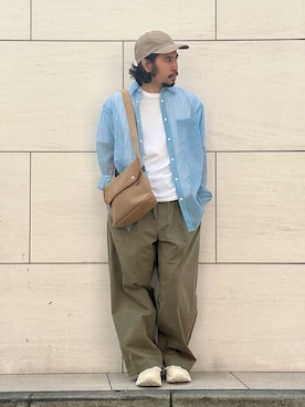 「KIJIMA TAKAYUKI」｜「アイテム（パンツ）」を使った、Bshopスタッフさん（メンズ・168cm）の春コーディネート