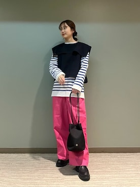 「orcival」｜「アイテム（その他シューズ）」を使った、Bshopスタッフさん（レディース・155cm）の春コーディネート