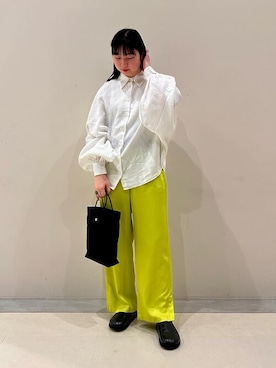 「orcival」｜「アイテム（サンダル）」を使った、Bshopスタッフさん（レディース・160cm）の春コーディネート