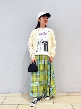 「THE SHINZONE（ザ　シンゾーン）のアイテム（帽子）」を使った、Bshopスタッフさん（レディース・158cm）の春コーディネート
