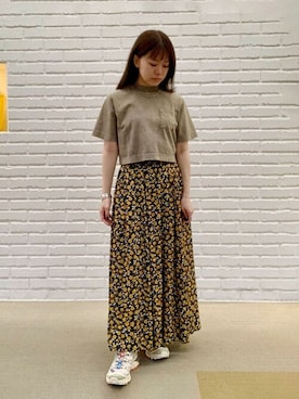 「THE SHINZONE（ザ　シンゾーン）のアイテム（スカート）」を使った、Bshopスタッフさん（レディース・149cm）の春コーディネート