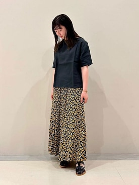 「THE SHINZONE（ザ　シンゾーン）のアイテム（スカート）」を使った、Bshopスタッフさん（レディース・160cm）の夏コーディネート