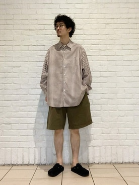 「ndx（エヌディーエックス）のアイテム（トップス）」を使った、Bshopスタッフさん（メンズ・174cm）の夏コーディネート
