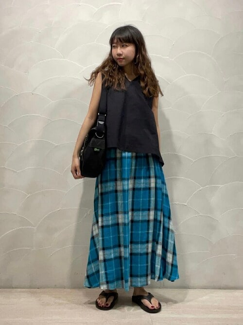 Bshop】【O'NEIL】リネンフレアロングスカート Nico オニールオブ