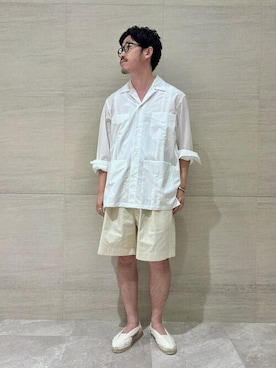 「La Manual Alpargatera（マヌアル・アルパルガテラ）のアイテム」を使った、Bshopスタッフさん（メンズ・170cm）の夏コーディネート