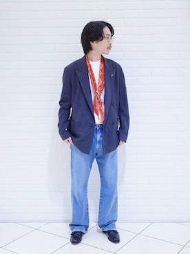 「Wrangler」｜「アイテム（財布/小物）」を使った、Bshopスタッフさん（メンズ・175cm）の夏コーディネート