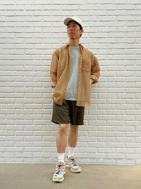 「SCYE BASICS（サイベーシックス）のアイテム」を使った、Bshopスタッフさん（メンズ・171cm）の夏コーディネート