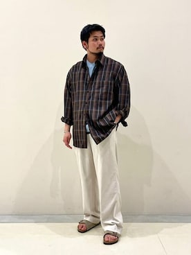 「ndx（エヌディーエックス）のアイテム（トップス）」を使った、Bshopスタッフさん（メンズ・168cm）の夏コーディネート
