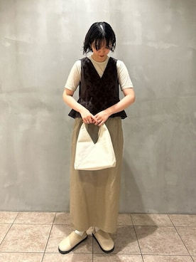 「Oblada（オブラダ）のアイテム」を使った、Bshopスタッフさん（レディース・166cm）の夏コーディネート