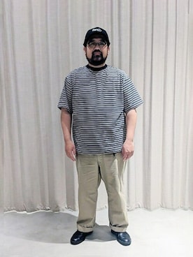 「orcival」｜「アイテム（キャップ）」を使った、Bshopスタッフさん（メンズ・171cm）の夏コーディネート