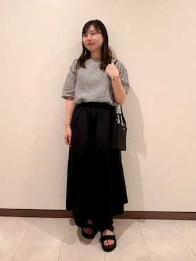 「orcival」｜「アイテム（サンダル）」を使った、Bshopスタッフさん（レディース・160cm）の夏コーディネート