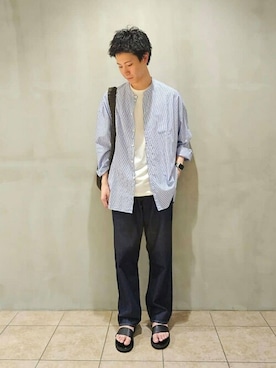 「GALLEGO DESPORTES」｜Bshopスタッフさん（メンズ・180cm）の夏コーディネート