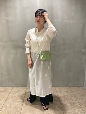 「TKEES（ティキーズ）のアイテム」を使った、Bshopスタッフさん（レディース・161cm）の夏コーディネート