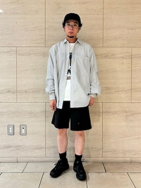 「KIJIMA TAKAYUKI」｜「アイテム（キャップ）」を使った、Bshopスタッフさん（メンズ・170cm）の夏コーディネート