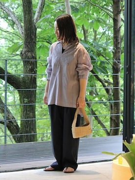 「K.JACQUES（ケイジャック）のアイテム」を使った、Bshopスタッフさん（レディース・154cm）の夏コーディネート