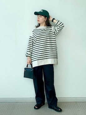 「THE SHINZONE（ザ　シンゾーン）のアイテム（帽子）」を使った、Bshopスタッフさん（レディース・153cm）の夏コーディネート