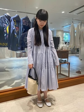 「夏秋ミックス」｜「アイテム（シューズ）」を使った、Bshopスタッフさん（レディース・149cm）の夏コーディネート