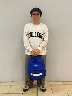 「アイテム（その他パンツ、ブラウン系）」を使った、Bshopスタッフさん（メンズ・168cm）の夏コーディネート