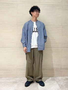 「GALLEGO DESPORTES」｜Bshopスタッフさん（メンズ・173cm）の夏コーディネート