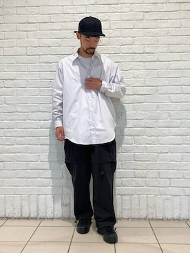 「KIJIMA TAKAYUKI」｜「アイテム（キャップ）」を使った、Bshopスタッフさん（メンズ・165cm）の夏コーディネート