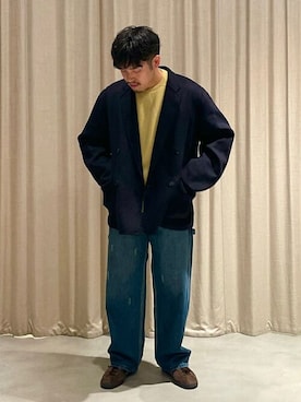 「orcival」｜「アイテム（ジャケット/アウター）」を使った、Bshopスタッフさん（メンズ・167cm）の秋コーディネート