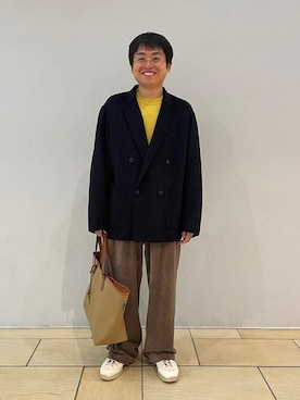 「orcival」｜「アイテム（ジャケット/アウター）」を使った、Bshopスタッフさん（メンズ・168cm）の秋コーディネート