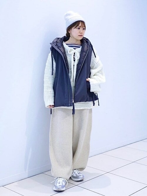 Bshop フード付きダウンベスト