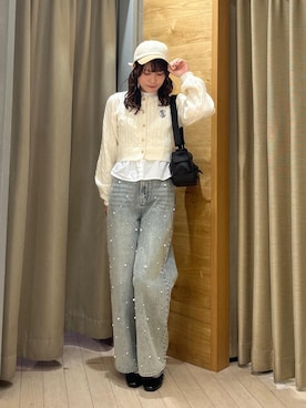 「MAJESTIC LEGON（マジェスティックレゴン）のアイテム（キャップ）」を使った、nagoさん（レディース・158cm）の秋コーディネート