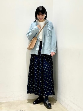 ponさんの「サラックールギャザーフレアスカート」を使ったコーディネート