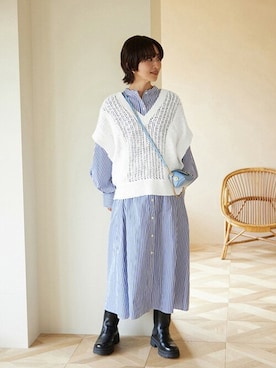 「JOURNAL STANDARD relume（ジャーナルスタンダード　レリューム）のアイテム（ワンピース/ドレス）」を使った、Makkieさん（レディース・158cm）の冬コーディネート