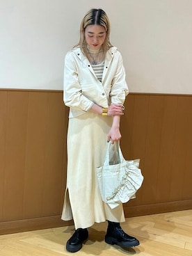 「select MOCA（セレクトモカ）のアイテム（その他アウター）」を使った、SELECT MOCA SNAPさん（レディース・168cm）の春コーディネート