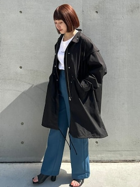 「select MOCA（セレクトモカ）のアイテム（モッズコート）」を使った、SELECT MOCA SNAPさん（レディース・161cm）の春コーディネート