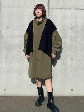 「select MOCA（セレクトモカ）のアイテム（モッズコート）」を使った、SELECT MOCA SNAPさん（レディース・161cm）の冬コーディネート