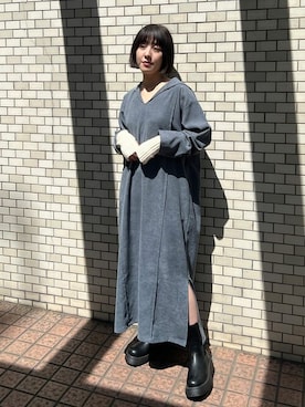 「セーラーカラーワンピース」｜SELECT MOCA SNAPさん（レディース・161cm）の冬コーディネート