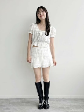 「LE TALON（ルタロン）のアイテム（ブーツ）」を使った、hazukiさん（レディース・156cm）の秋コーディネート